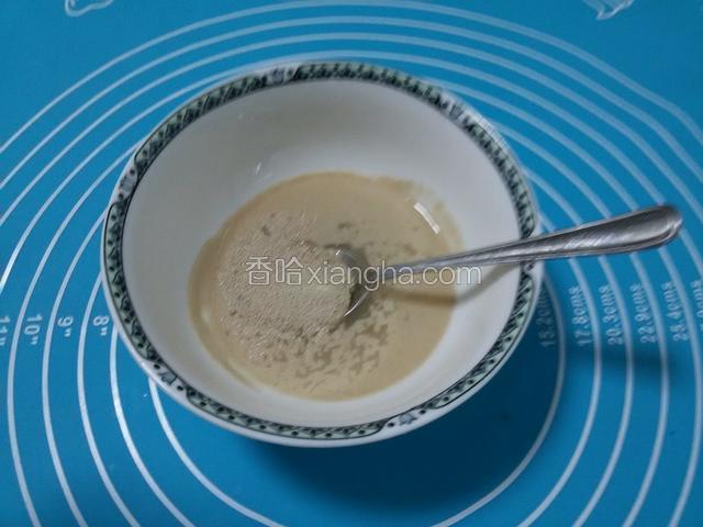 酵母用温水化开