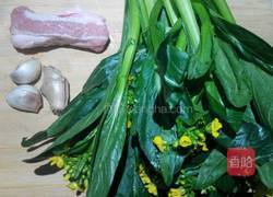 肉沫炒菜心的做法图解1