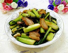 腊肉炒红菜苔[图]