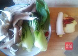 油菜炒鲜蘑的做法图解1