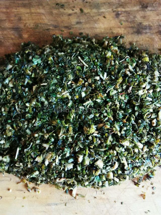荠菜也剁的细细的