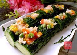 节节高升 黄瓜酿虾仁时蔬的做法图解16