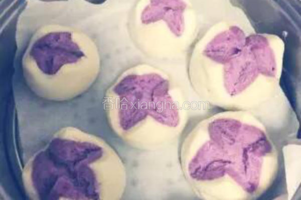 花开紫薯馒头