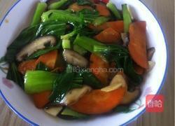 青菜炒香菇的做法图解4