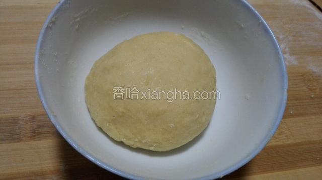 活成光滑面团，盖保鲜膜松弛二十分钟！