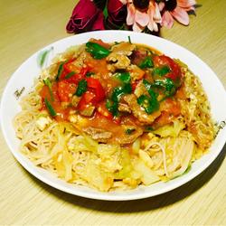 湿炒番茄牛肉米粉的做法[图]