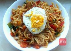 青菜火腿炒面的做法图解8