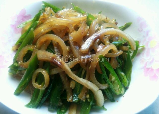 尖椒炒卤猪皮