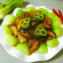 酱香菇扒油菜的做法[图]