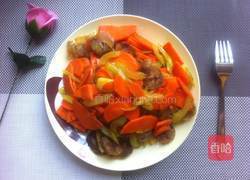 西芹胡萝卜炒腊肠的做法图解7