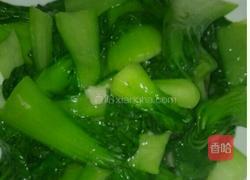 油菜炒香菇的做法图解1