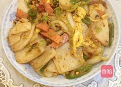 鸡蛋火腿炒年糕的做法图解7