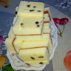 海绵葡萄干夹心蛋糕块的做法[图]