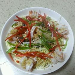 海鲜葱油干豆腐的做法[图]