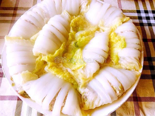 蒸好的佛手开吃吧