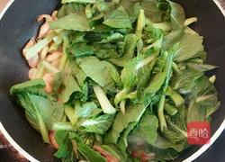 菜心炒河虾的做法图解4