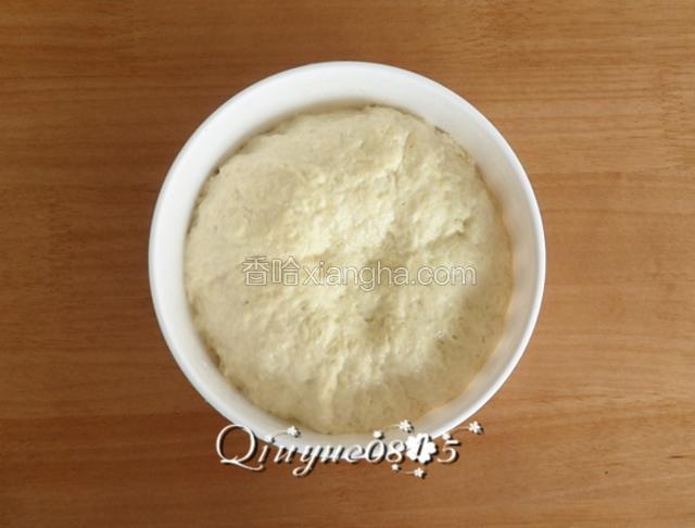 和成面团，用手反复按压成光滑面团，静置约一个小时醒发。