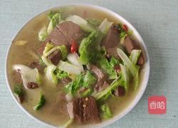 青菜烩鸭血的做法图解4