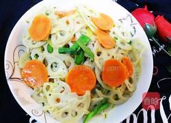 胡萝卜炒藕片的做法图解5