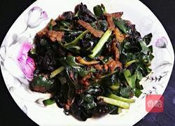 韭菜木耳炒肉片的做法图解9
