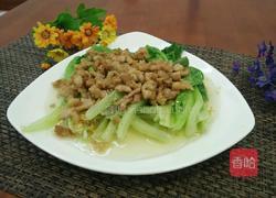 白灼生菜炒肉末的做法图解13