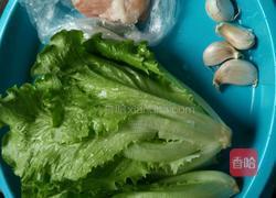 白灼生菜炒肉末的做法图解1