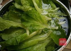 白灼生菜炒肉末的做法图解2