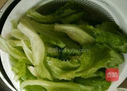 白灼生菜炒肉末的做法图解3