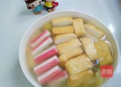 蟹棒鱼豆腐咸菜汤的做法图解5