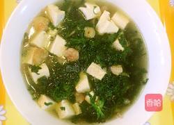 荠菜虾仁豆腐汤的做法图解6