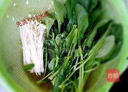 金针绘翠（凉拌金针菇菠菜)的做法图解1