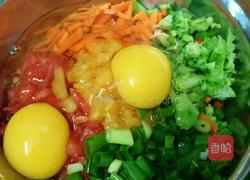 五彩果蔬鸡蛋饼的做法图解3