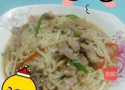 猪肉炒金针菇的做法图解4