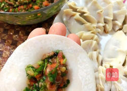 五花肉香菜胡萝卜蛋饺的做法图解8