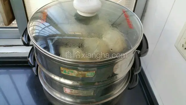 锅加水放入包子，大火烧开转中火蒸15分钟。