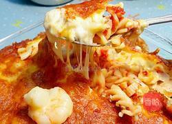 元貝蝦仁芝士焗意粉的做法图解18