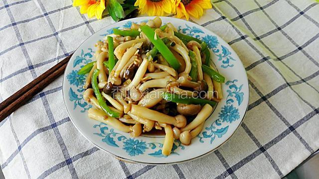 尖椒蚝油炒双菇