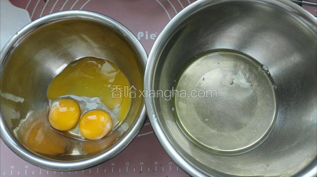 鸡蛋分离干净无水无油盆中
