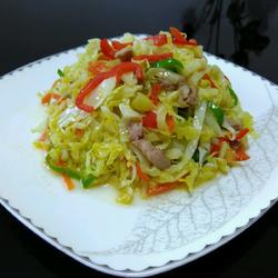 包菜炒肉丝的做法[图]