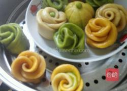 彩色蔬菜玫瑰花🌹馒头的做法图解6