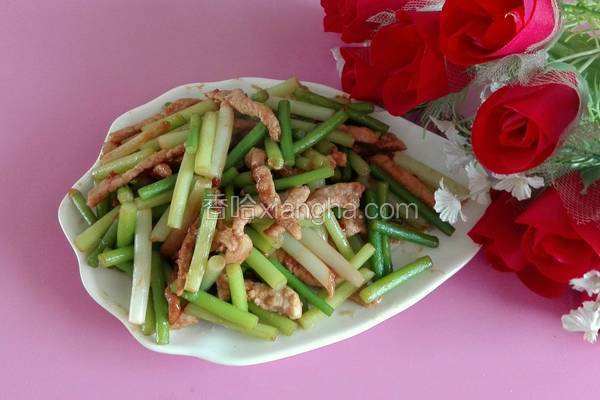 肉丝炒蒜苔
