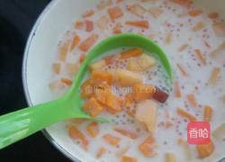 木瓜哈密瓜山楂糕椰浆西米露的做法图解8