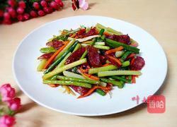 蒜苔炒腊肠的做法图解7