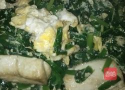 韭菜鸡蛋烧豆腐的做法图解5