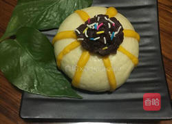 南瓜紫薯礼品豆沙包的做法图解9