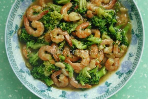 虾仁炒西兰花
