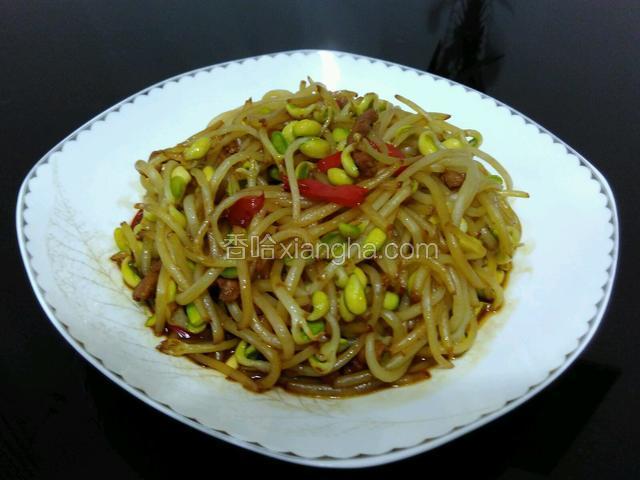 黄豆芽炒肉丝