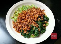 香菇肉末烧油菜的做法图解7