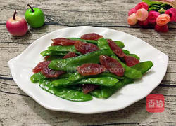 腊肠炒荷兰豆的做法图解8