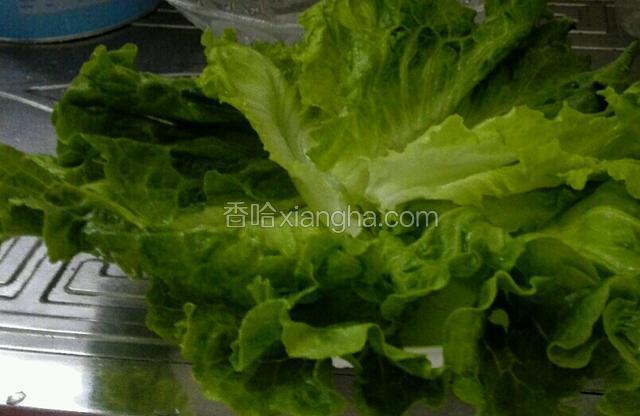 生菜洗干净，摆好盘